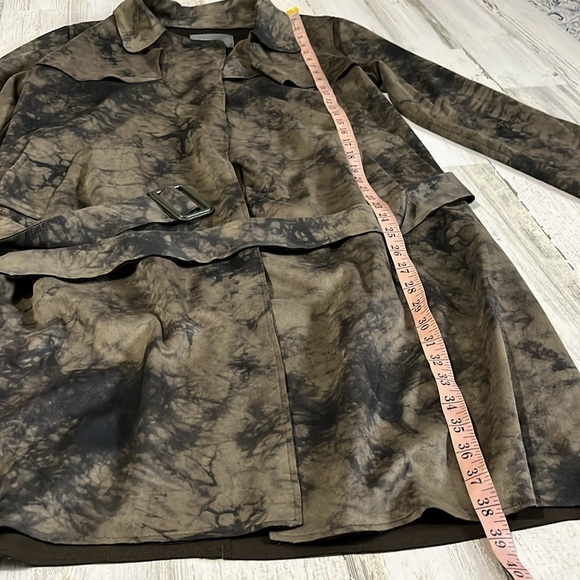 Anthropologie Roxie Suede Tie Dye Trench Coat Size Small - Picture 10 of 12